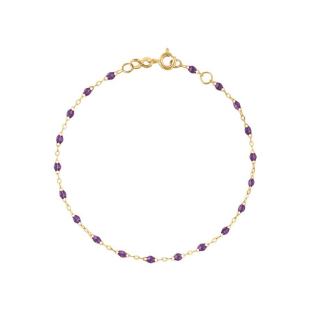 Bracelet Gigi Clozeau Classique en or jaune et résine violet, 17cm