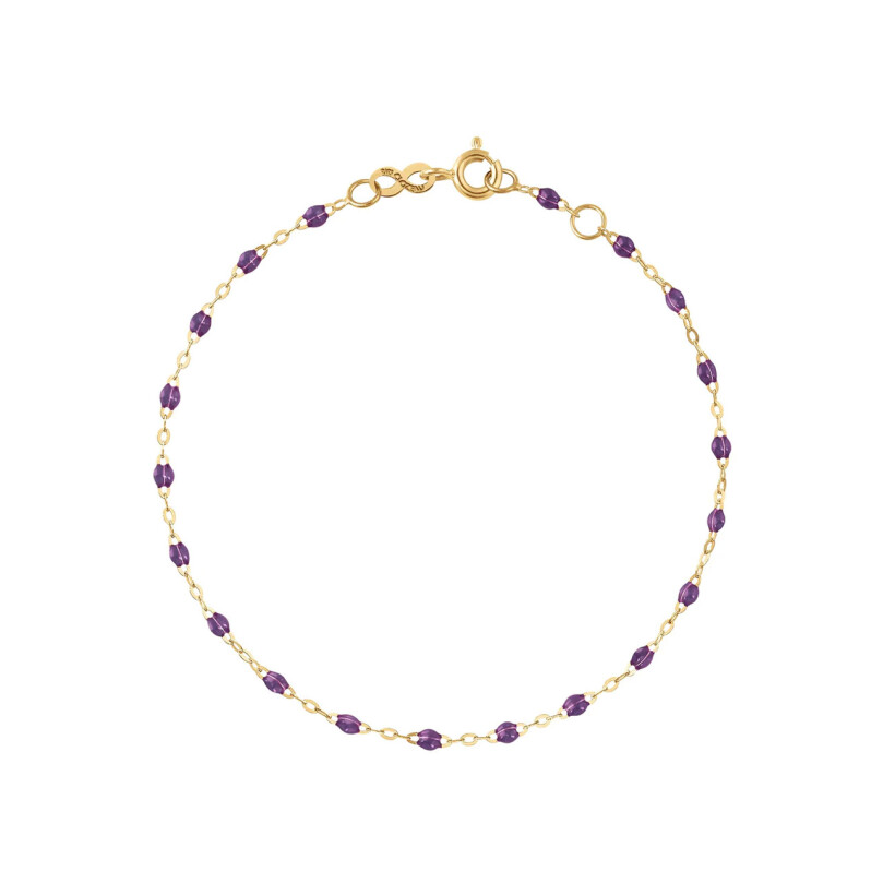 Bracelet Gigi Clozeau Classique en or jaune et résine violet, 17cm