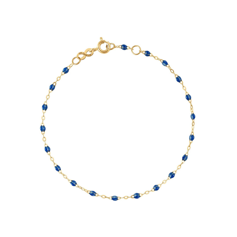 Bracelet Gigi Clozeau Classique en or jaune et résine bleu saphir, 17cm