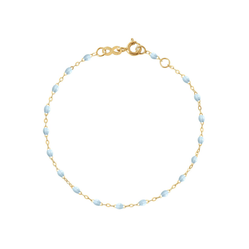 Gigi Clozeau Classique bracelet, yellow gold, baby blue resin, size 17cm