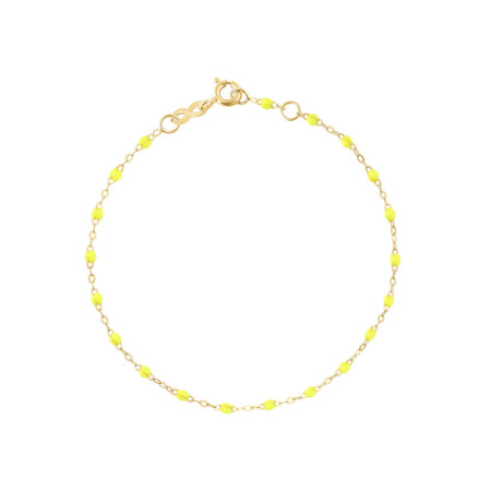 Bracelet Gigi Clozeau Classique en or jaune et résine jaune fluo, 17cm