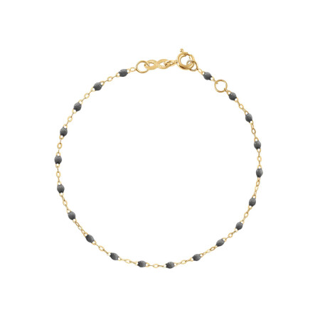 Bracelet Gigi Clozeau Classique en or jaune et résine gris foncé, 17cm