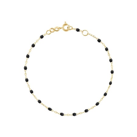 Bracelet Gigi Clozeau Classique en or jaune et résine noire, 17cm