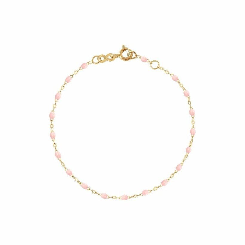 Bracelet Gigi Clozeau Classique en or jaune et résine rose bébé, 17cm