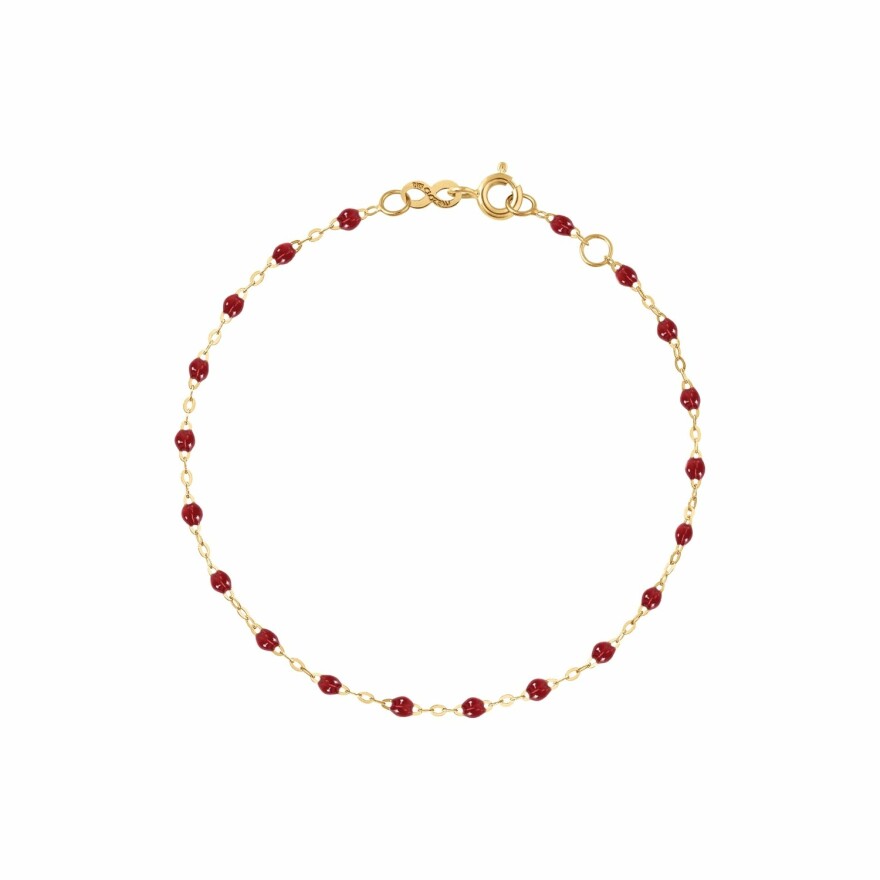 Bracelet Gigi Clozeau Classique en or jaune et résine rouge, 17cm