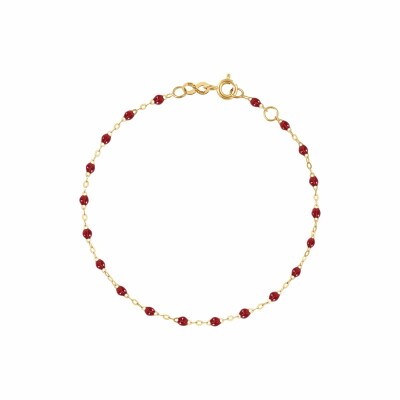 Bracelet Gigi Clozeau Classique en or jaune et résine rouge, 17cm