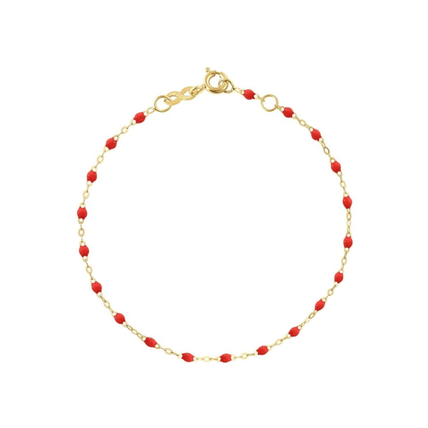 Bracelet Gigi Clozeau Classique en or jaune et résine coquelicot, 17cm