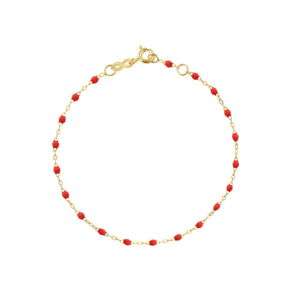 Bracelet Gigi Clozeau Classique en or jaune et résine coquelicot, 17cm