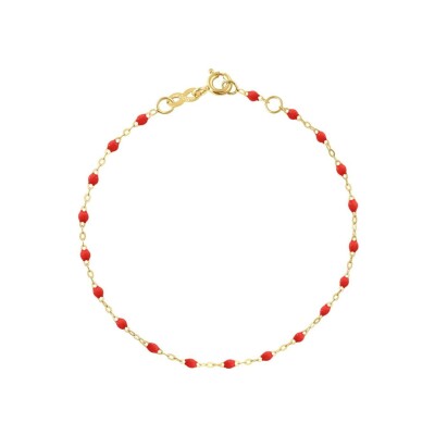 Bracelet Gigi Clozeau Classique en or jaune et résine coquelicot, 17cm