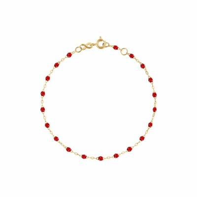 Bracelet Gigi Clozeau Classique en or jaune et résine rouge rubis, 17cm