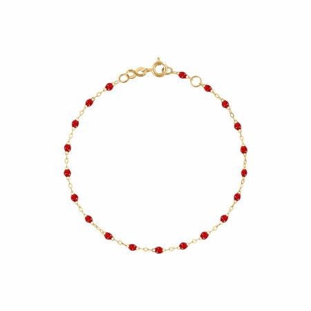 Bracelet Gigi Clozeau Classique en or jaune et résine rouge rubis, 17cm