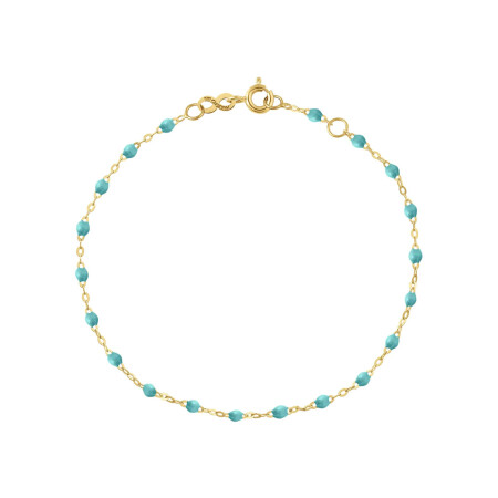 Bracelet Gigi Clozeau Classique en or jaune et résine turquoise vert, 17cm