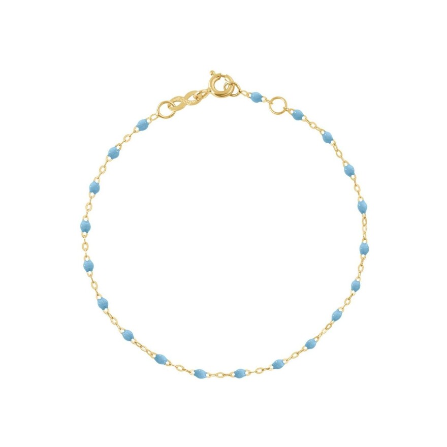 Bracelet Gigi Clozeau Classique en or jaune et résine turquoise bleu , 17cm