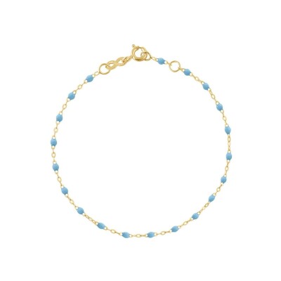 Bracelet Gigi Clozeau Classique en or jaune et résine turquoise bleu , 17cm