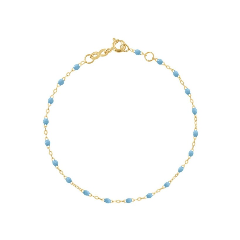 Bracelet Gigi Clozeau Classique en or jaune et résine turquoise bleu , 17cm