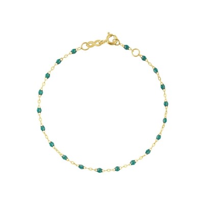 Bracelet Gigi Clozeau Classique en or jaune et résine vert émeraude, 17cm