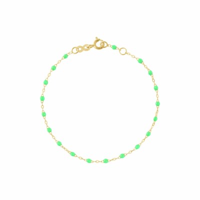 Bracelet Gigi Clozeau Classique en or jaune et résine vert fluo, 17cm