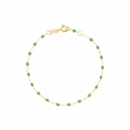 Bracelet Gigi Clozeau Classique en or jaune et résine vert prairie, 17cm