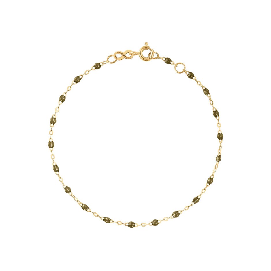 Bracelet Gigi Clozeau Classique en or jaune et résine kaki, 17cm