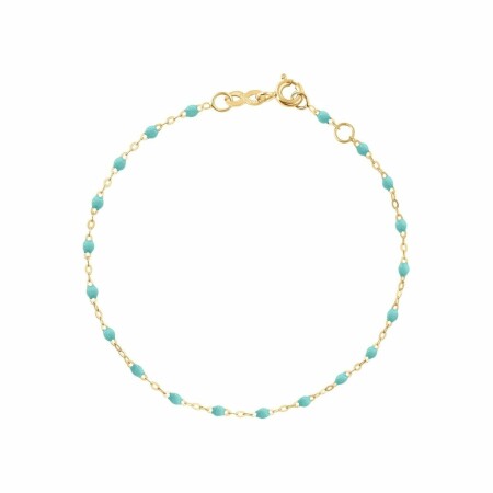 Bracelet Gigi Clozeau Classique en or jaune et résine vert d'eau, 17cm