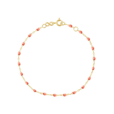 Bracelet Gigi Clozeau Classique en or jaune et résine saumon, 17cm