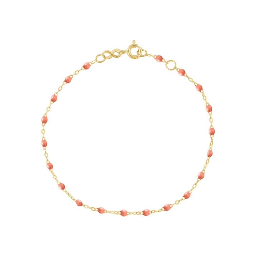 Bracelet Gigi Clozeau Classique en or jaune et résine saumon, 15cm