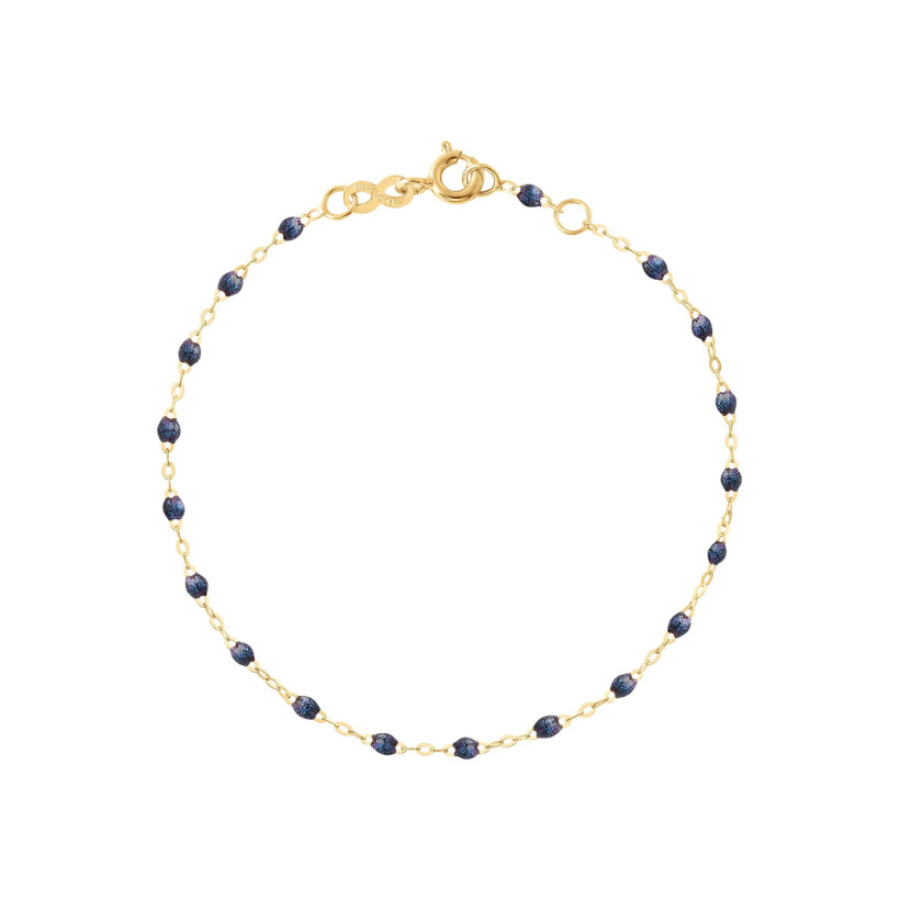 Bracelet Gigi Clozeau Classique en or jaune et résine bleu nuit, 17cm