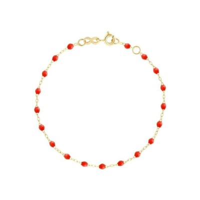 Bracelet Gigi Clozeau Classique en or jaune et résine corail, 17cm