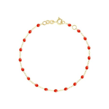 Bracelet Gigi Clozeau Classique en or jaune et résine corail, 17cm