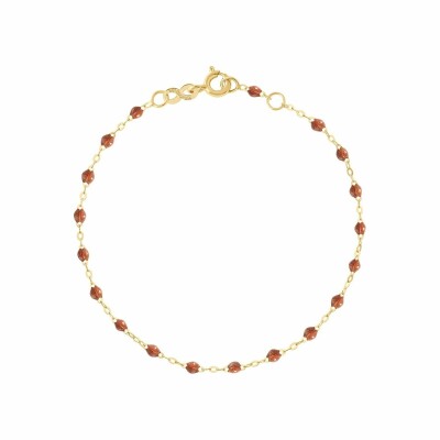 Bracelet Gigi Clozeau Classique en or jaune et résine fauve, 17cm