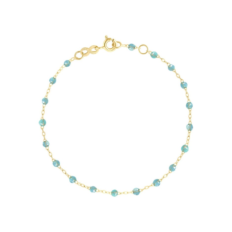 Bracelet Gigi Clozeau Classique en or jaune et résine aqua, 15cm