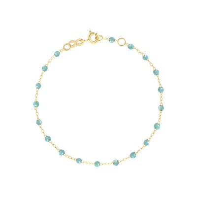 Gigi Clozeau Classique bracelet, yellow gold and aqua resin, size 15cm