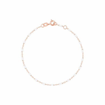 Bracelet Gigi Clozeau Classique en or rose et résine blanche, 13cm