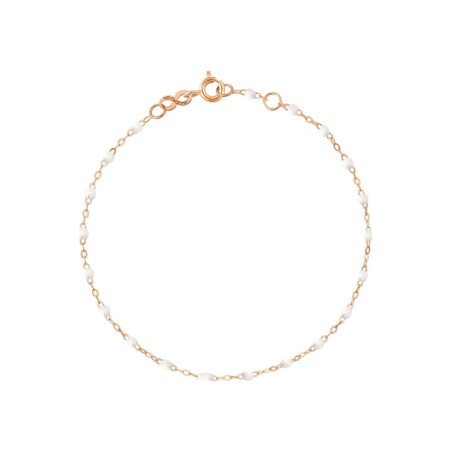 Bracelet Gigi Clozeau Classique en or rose et résine blanche, 17cm