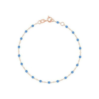 Bracelet Gigi Clozeau Classique en or rose et résine bleu ciel, 17cm