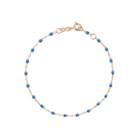 Bracelet Gigi Clozeau Classique en or rose et résine bleu fluo, 19cm