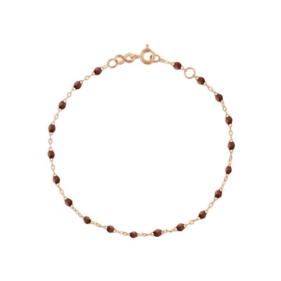 Bracelet Gigi Clozeau Classique en or rose et résine chocolat, 17cm