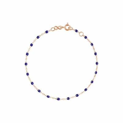 Bracelet Gigi Clozeau Classique en or rose et résine bleu prusse, 19cm