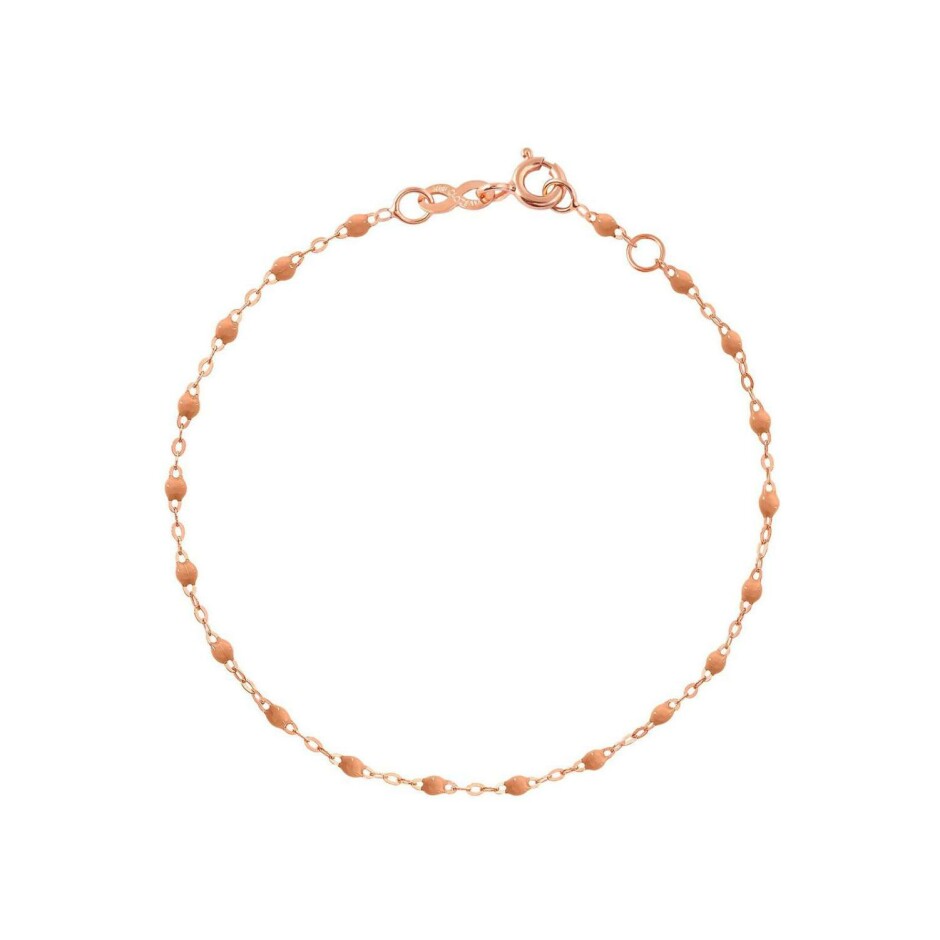 Bracelet Gigi Clozeau Classique en or rose et résine caramel, 17cm