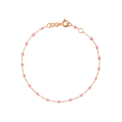 Bracelet Gigi Clozeau Classique en or rose et résine fuchsia, 15cm