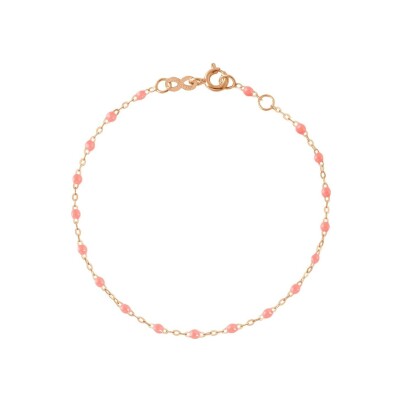 Bracelet Gigi Clozeau Classique en or rose et résine fuchsia, 17cm