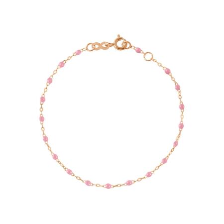 Bracelet Gigi Clozeau Classique en or rose et résine fuchsia, 19cm