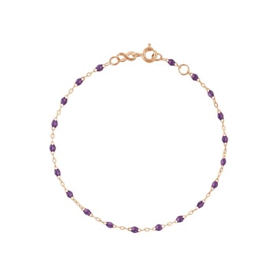 Bracelet Gigi Clozeau Classique en or rose et résine violet, 17cm