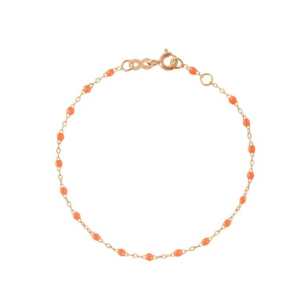 Bracelet Gigi Clozeau Classique en or rose et résine orange, 17cm