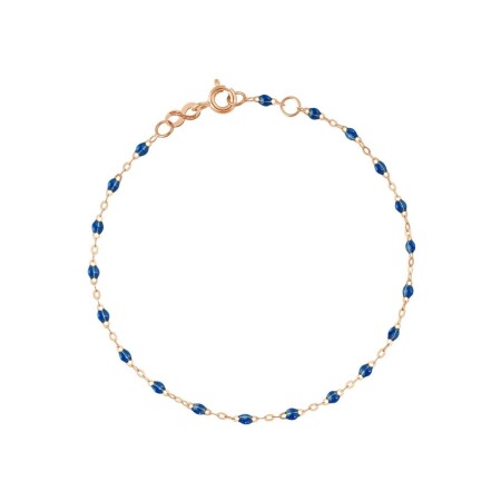 Bracelet Gigi Clozeau Classique en or rose et résine bleu saphir, 17cm