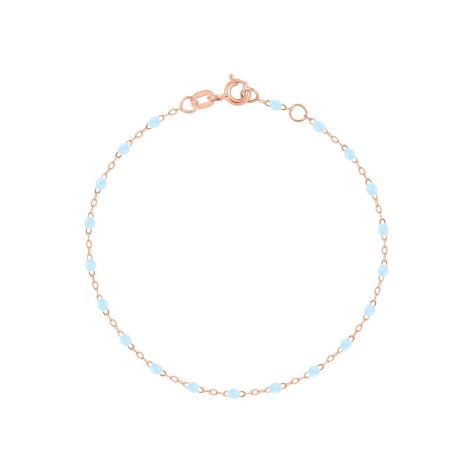 Bracelet Gigi Clozeau Classique en or rose et résine bleu layette, 13cm