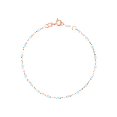 Bracelet Gigi Clozeau Classique en or rose et résine bleu layette, 13cm