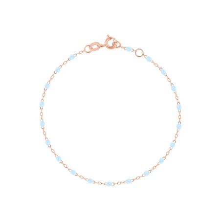 Bracelet Gigi Clozeau Classique en or rose et résine bleu layette, 13cm