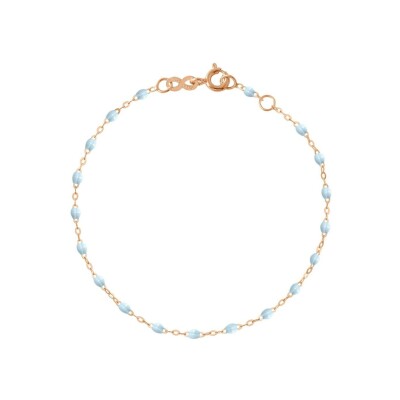 Bracelet Gigi Clozeau Classique en or rose et résine bleu layette, 17cm