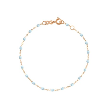 Bracelet Gigi Clozeau Classique en or rose et résine bleu layette, 17cm